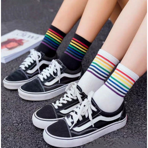 KK131 Kaos Kaki Wanita Rainbow Pelangi Women Socks