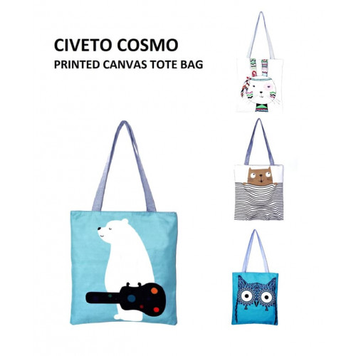 TC17 Civeto Cosmo Printed Canvas Tote Bag / Tas Selempang